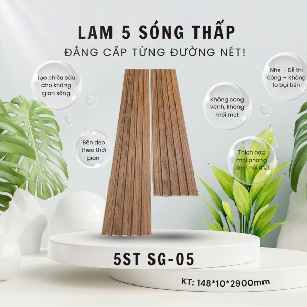 Tấm Ốp Lam 5 Sóng SGS Màng film cao cấp 5ST – SG05
