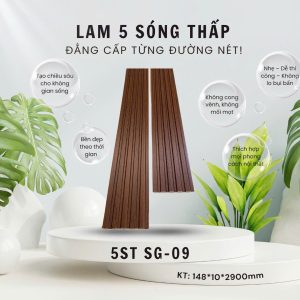 Tấm Ốp Lam 5 Sóng SGS Màng film cao cấp 5ST – SG09