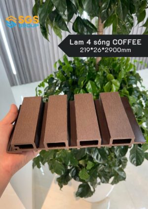 Lam Sóng Nhựa Ngoài Trời WPC Lam NT 4 Sóng Light Coffe