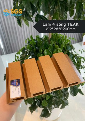 Lam Sóng Nhựa Ngoài Trời WPC Lam NT 4 Sóng Light Teak