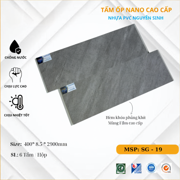 Tấm ốp tường PVC SGS, Màng Film Nano Cao Cấp SG19