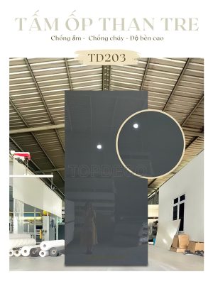 TD203 - Tấm ốp than tre đơn sắc bóng