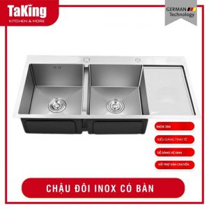 CHẬU ĐÔI INOX CÓ BÀN CR10048 KR 3.2 TAKING
