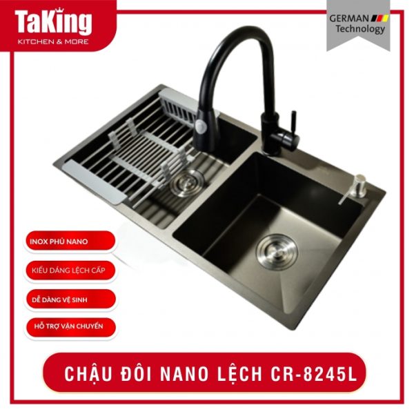 CHẬU ĐÔI NANO LỆCH CR 8245L NANO TAKING