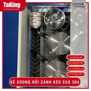 KỆ XOONG NỒI NAN DẸT CÁNH KÉO XN800TK TAKING